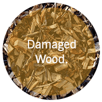 Damaged wood