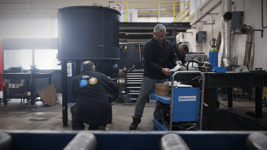 Employee in the workshop at a plant