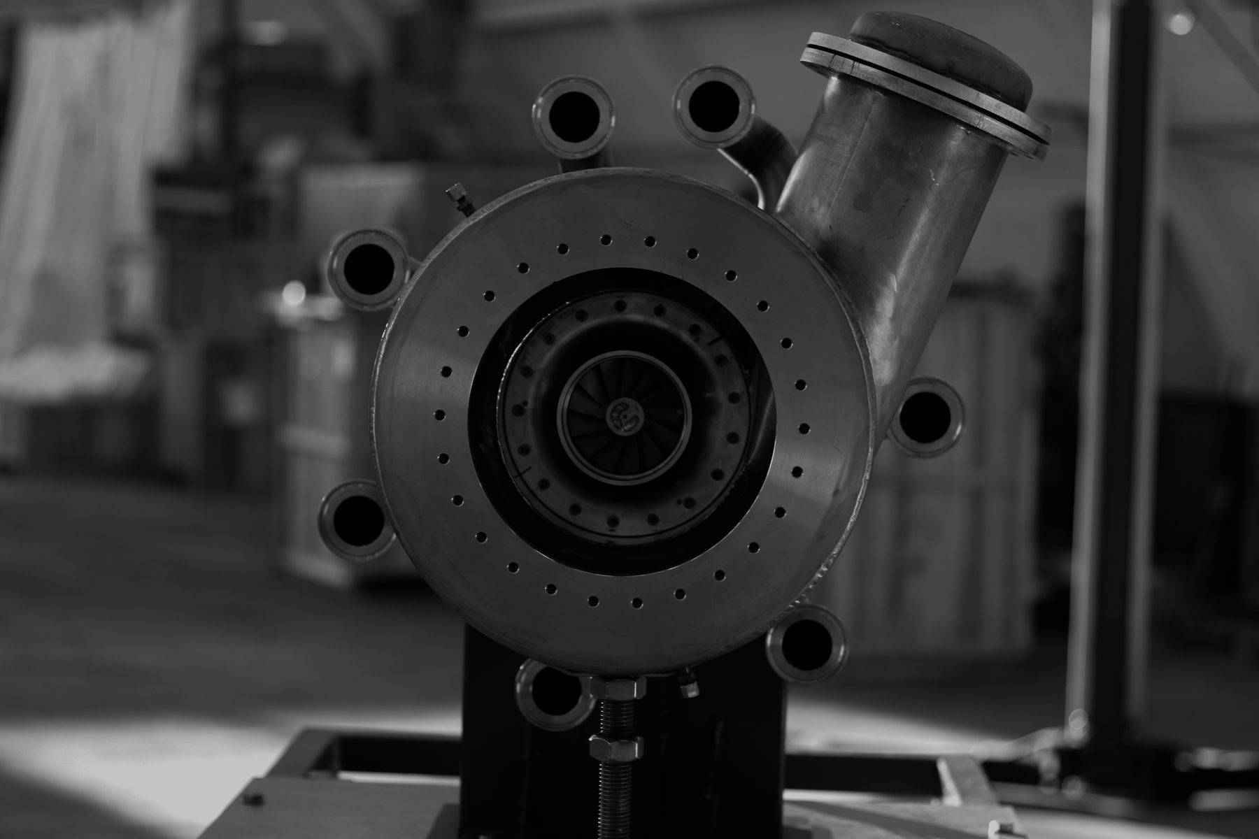 Detail einer pyropower Mikrogasturbine
