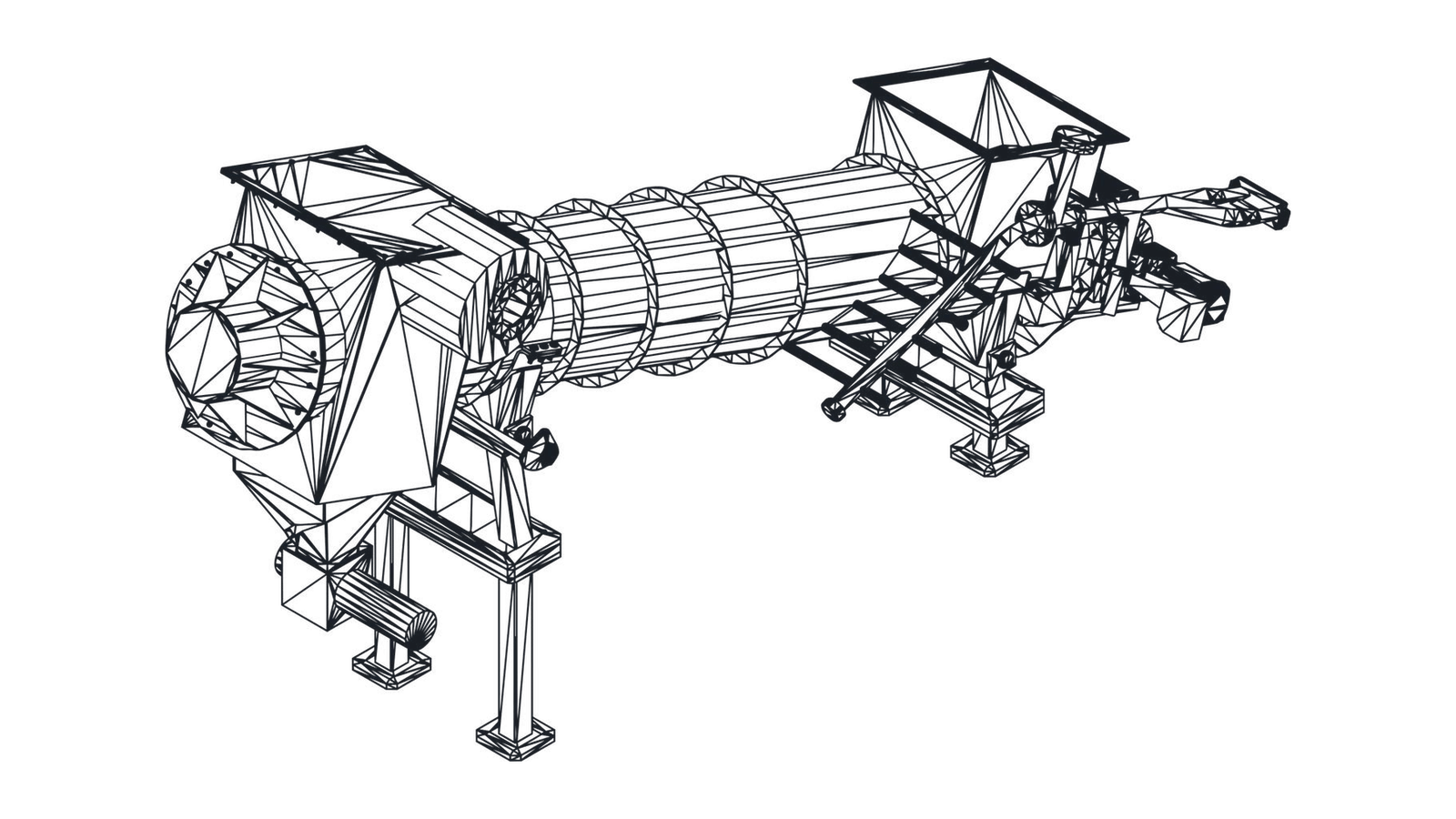 Pyrolysereaktor Pyro-Hex 1000, Strichzeichnung